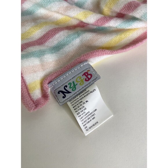 NYGB Not Your Grandma's Blanket Bear Pastel Striped Lovey Security Blanket Plush - Picture 4 of 7